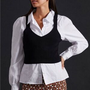 Anthropologie Maeve Mixed Media Layered Top